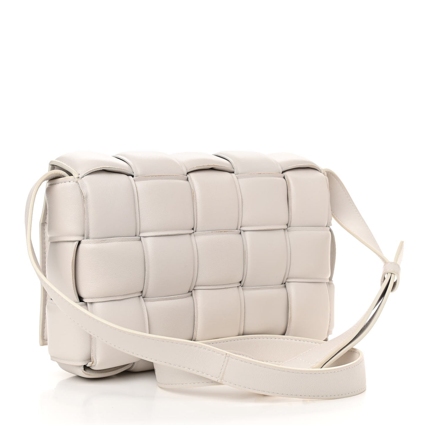 Nappa Maxi Intreccio Padded Cassette Crossbody Bag Chalk