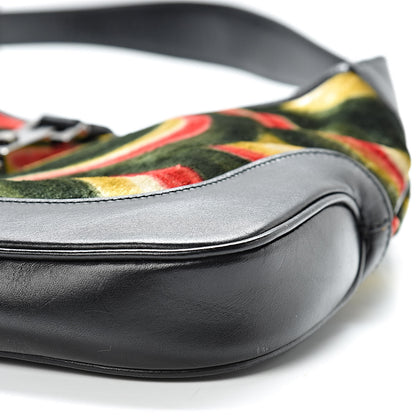 Gucci Velvet Calfskin Small Jackie O Hobo Green Red 10 of 10