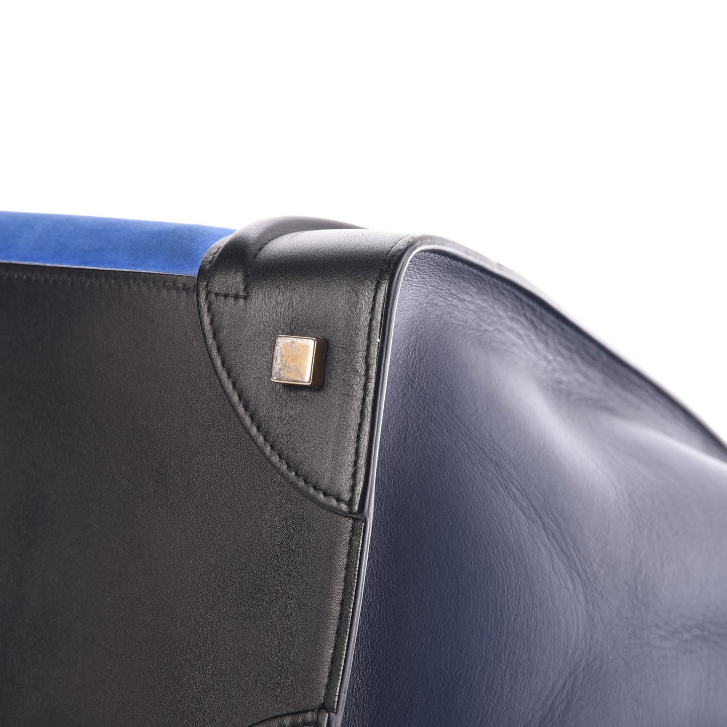 Nubuck Calfskin Suede Mini Tri-Color Luggage Bright Blue