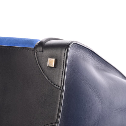 Celine Nubuck Calfskin Suede Mini Tri-Color Luggage Bright Blue 17 of 18