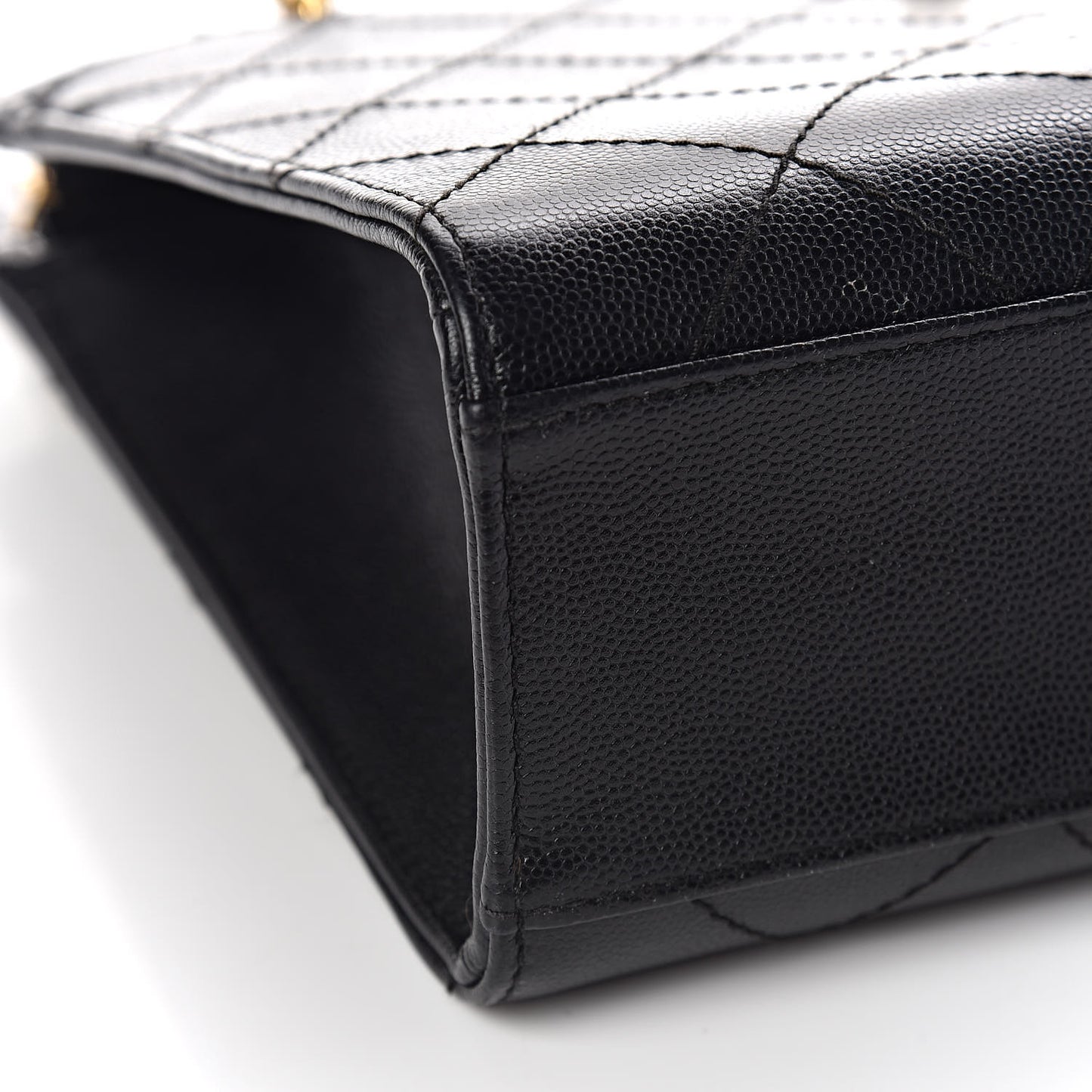 Caviar Diamond Stitched Shoulder Bag Black