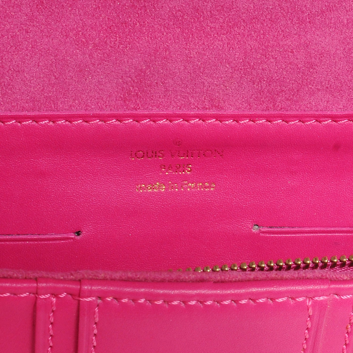 Louis Vuitton Calfskin Embossed Courtney Pochette Clutch Fuchsia 6 of 7
