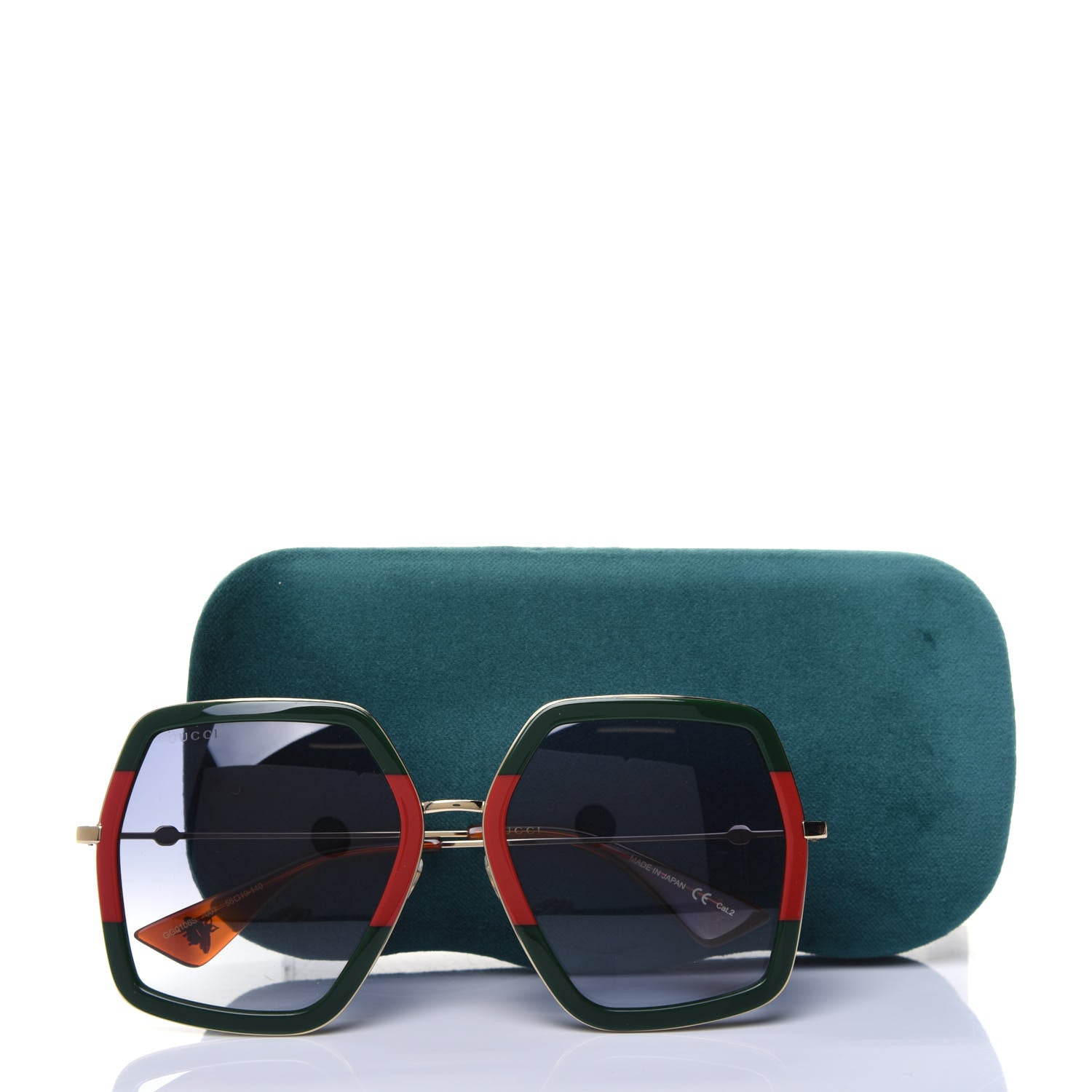Gucci Square Frame Web GG0106S Sunglasses Tortoise 8 of 8