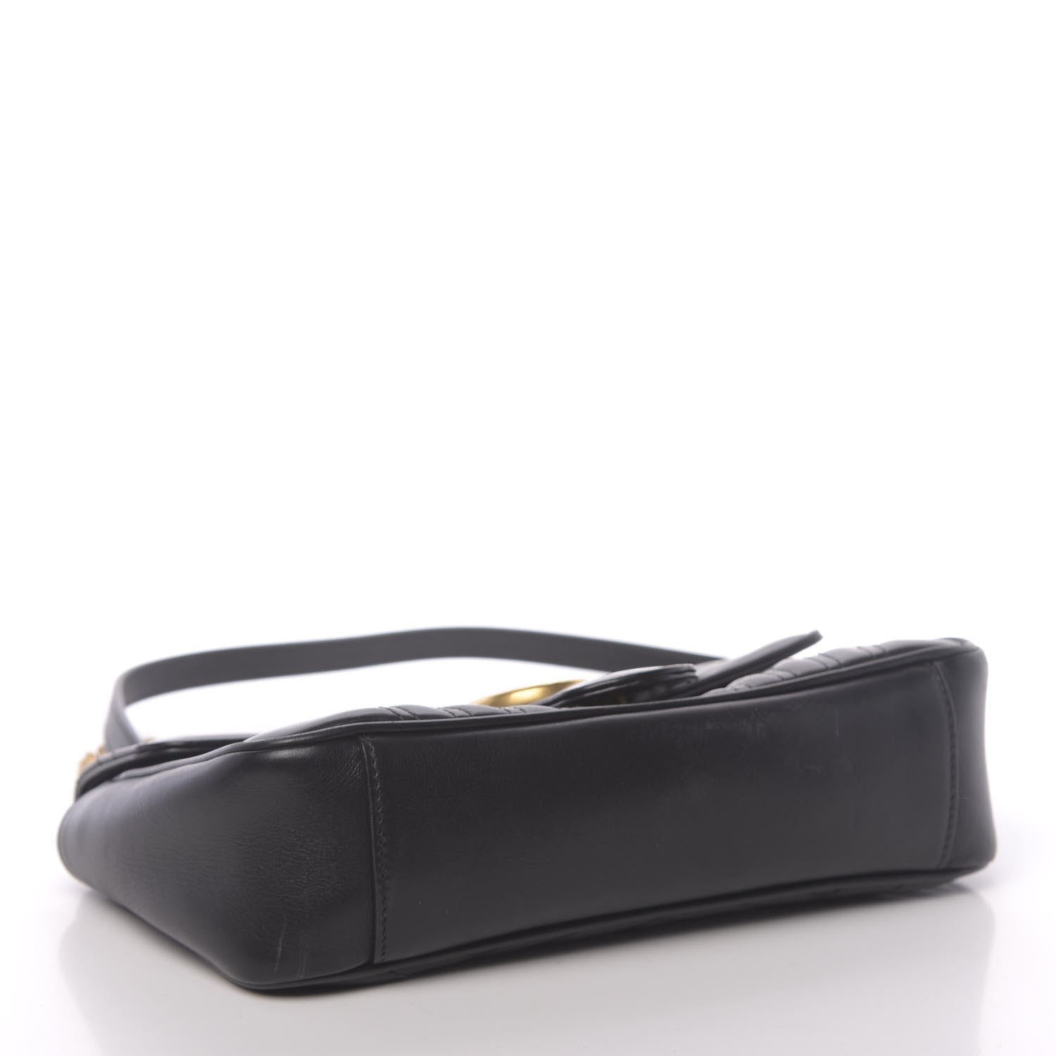 Gucci Calfskin Matelasse Small GG Marmont Shoulder Bag Black 4 of 18