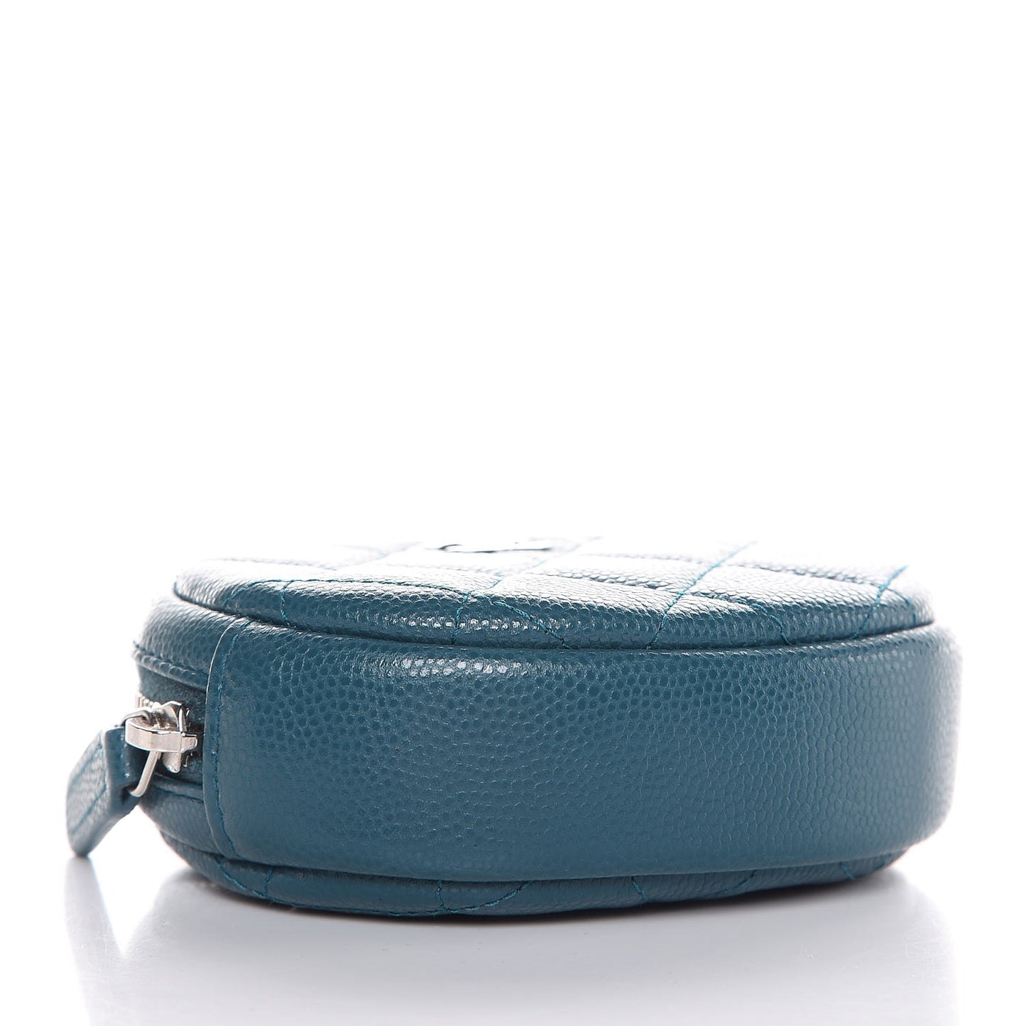 Caviar Quilted Zip Around Classic Coin Purse Dark Turquoise
