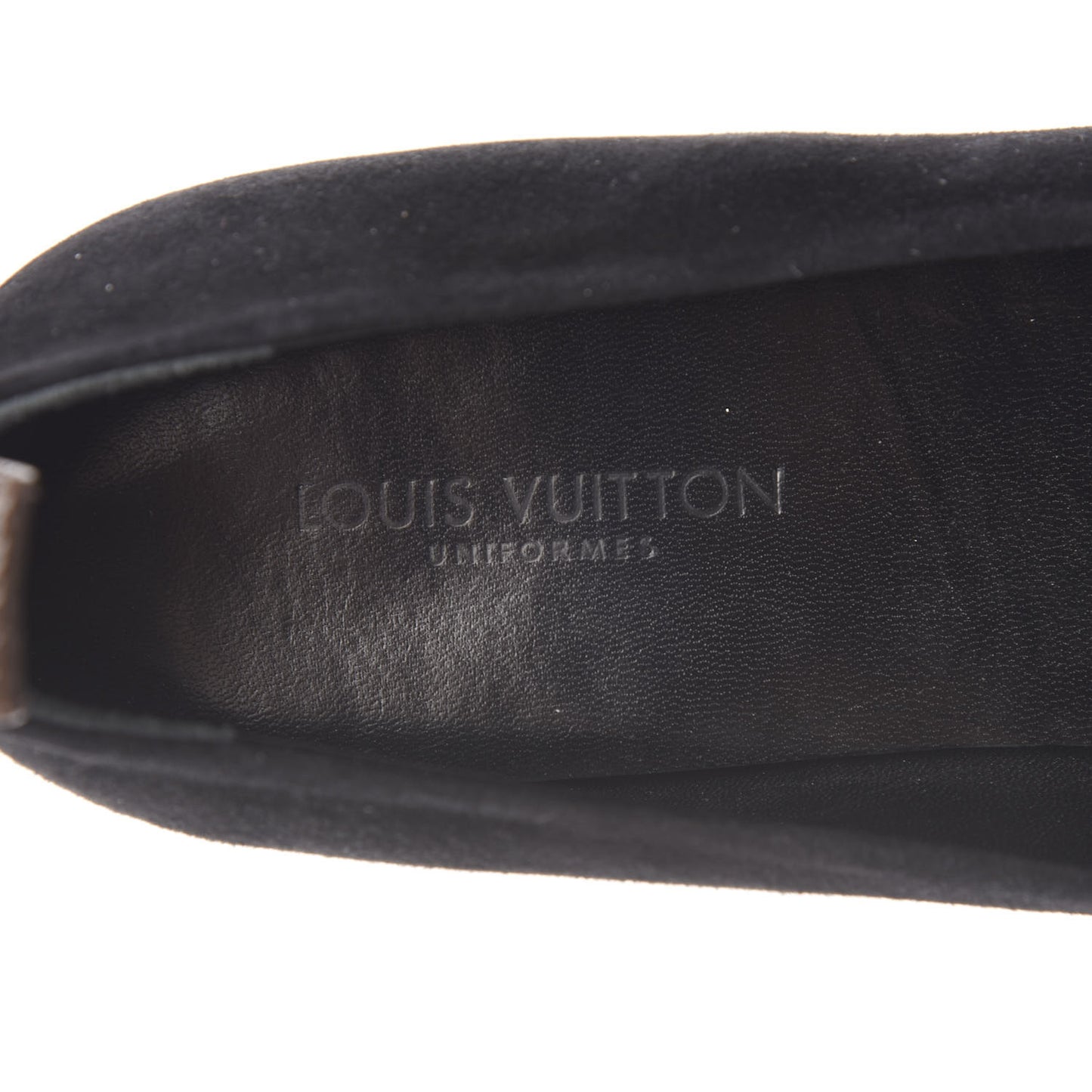 Suede Monogram Uniformes Ballet Flats 41 Black