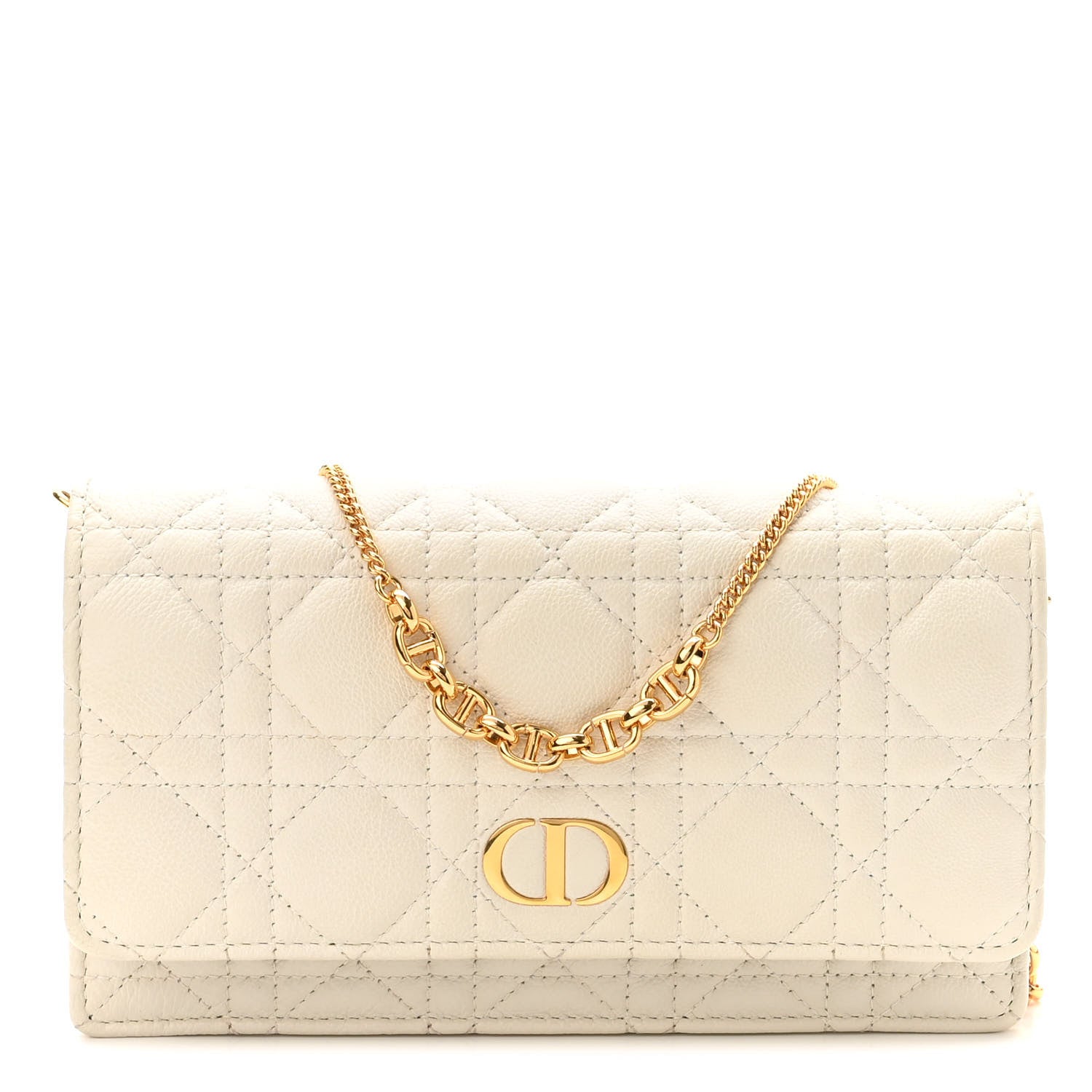 Christian Dior Supple Calfskin Caro Pouch with Chain Latte 1 of 10