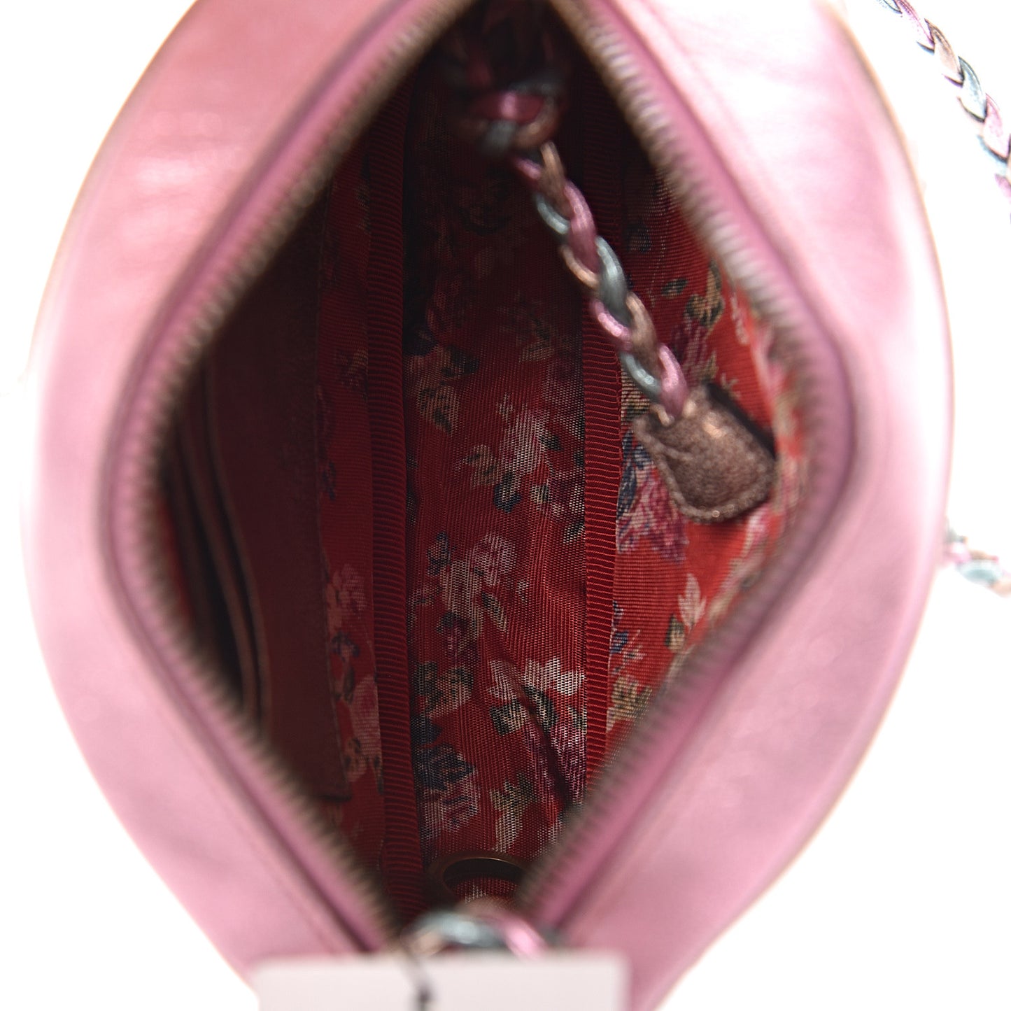 Laminated Nappa Trapuntata Mini Zumi Dome Shoulder Bag Rosa Lago Rame