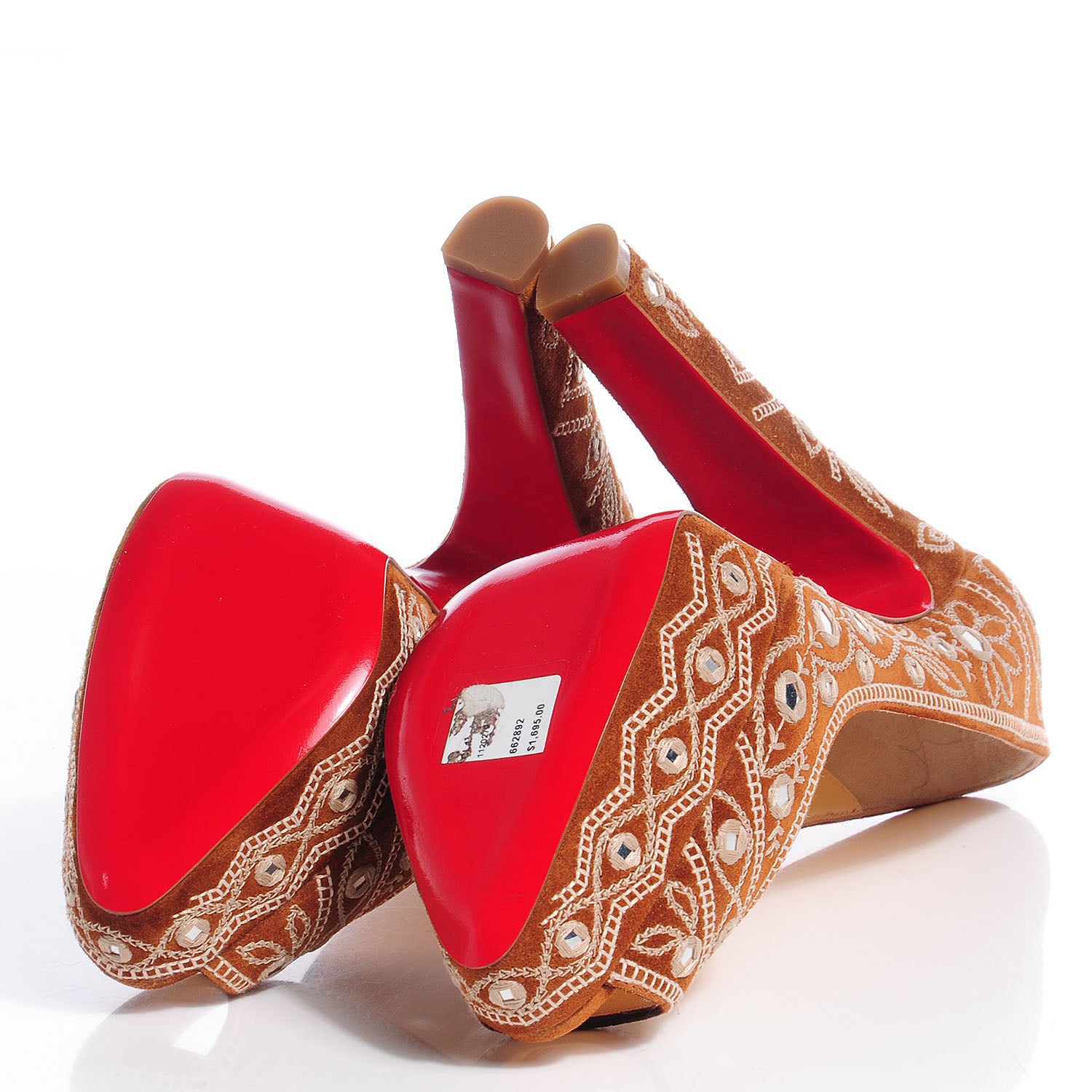 Christian Louboutin Suede Mendoza 140 Platform Peep Toe Pumps 39 Acajou 5 of 7