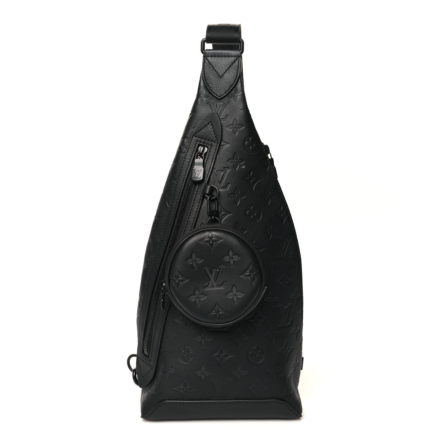 Louis Vuitton Calfskin Shadow Monogram Duo Slingbag Black 1 of 9