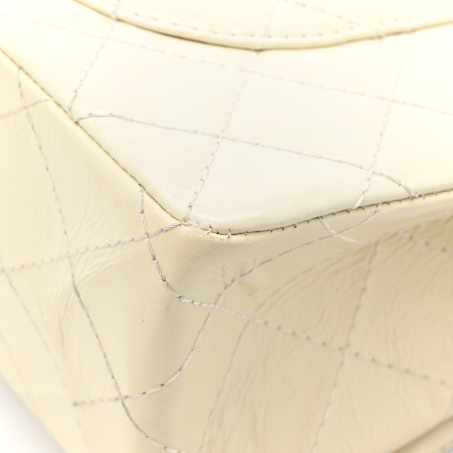 Chanel Distressed Patent Quilted 2.55 Reissue 226 Flap Ivory 14 of 14
