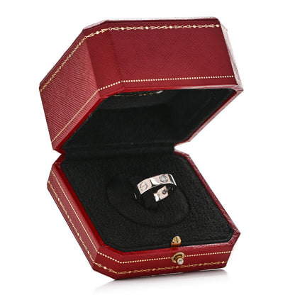 Cartier 18K White Gold 3 Diamond 5.5mm LOVE Ring 50 5.5 6 of 6
