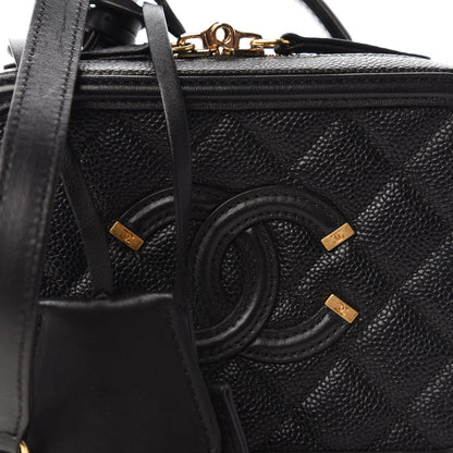 Chanel Caviar Quilted Small CC Filigree Vanity Case Black 10 of 10