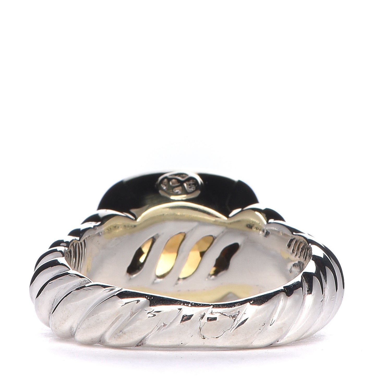 Sterling Silver 14K Yellow Gold Citrine 10mm Noblesse Ring 49 4.25