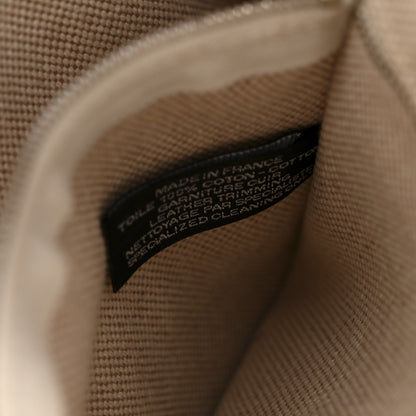 Hermes Toile Taurillon Clemence Sac Harnais Tote PM Beige Gold 7 of 13