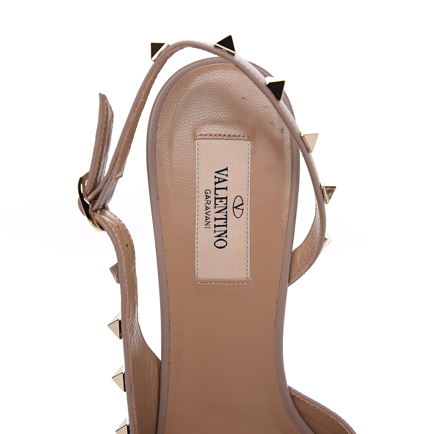 Patent Rockstud Half D'Orsay Slingback 50mm Pumps 39 Poudre