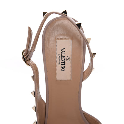 Valentino Garavani Patent Rockstud Half D'Orsay Slingback 50mm Pumps 39 Poudre 7 of 10