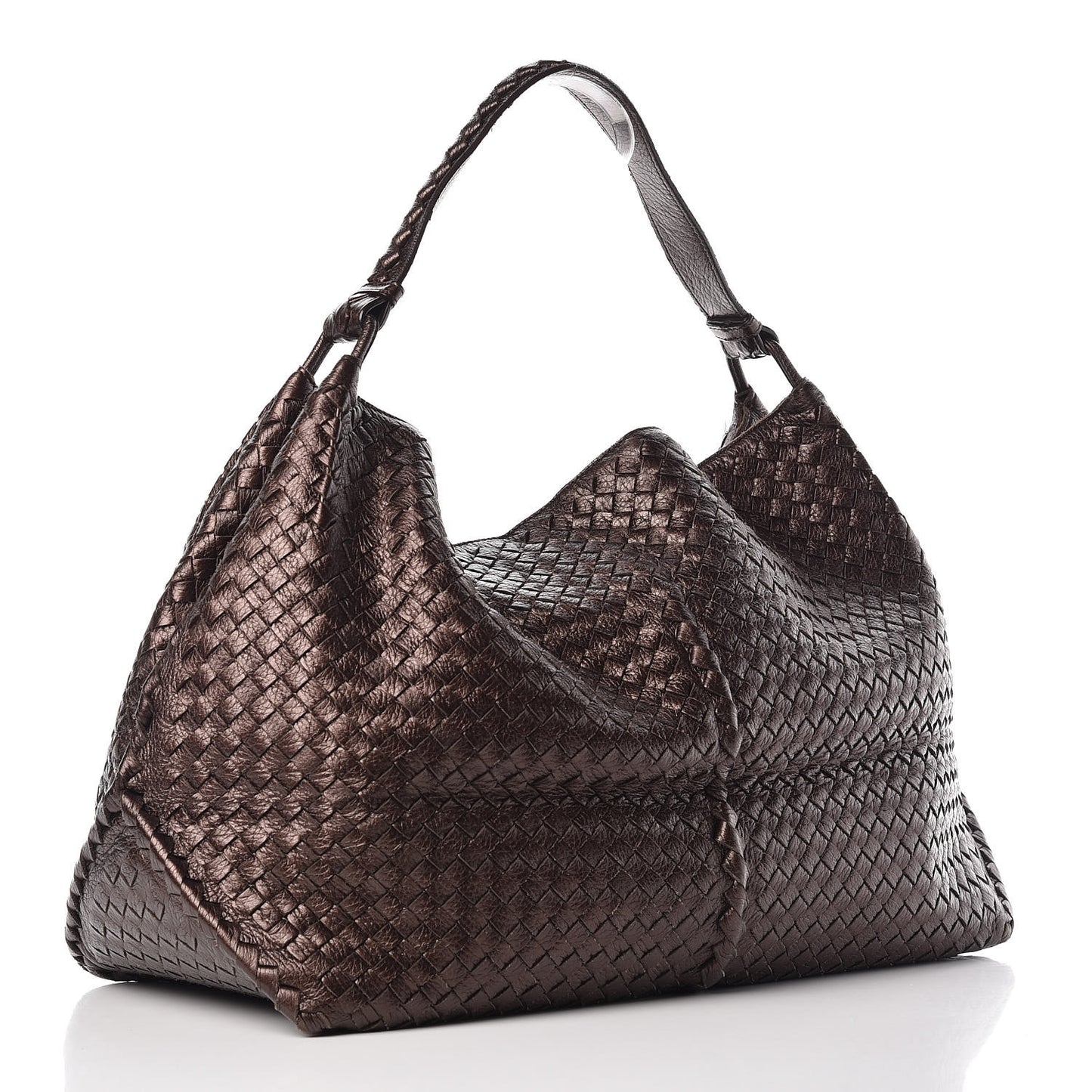 Cervo Intrecciato Shoulder Bag Brown