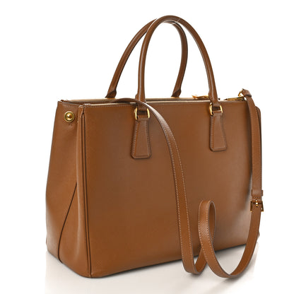 Prada Saffiano Medium Galleria Double Zip Tote Caramel 2 of 12