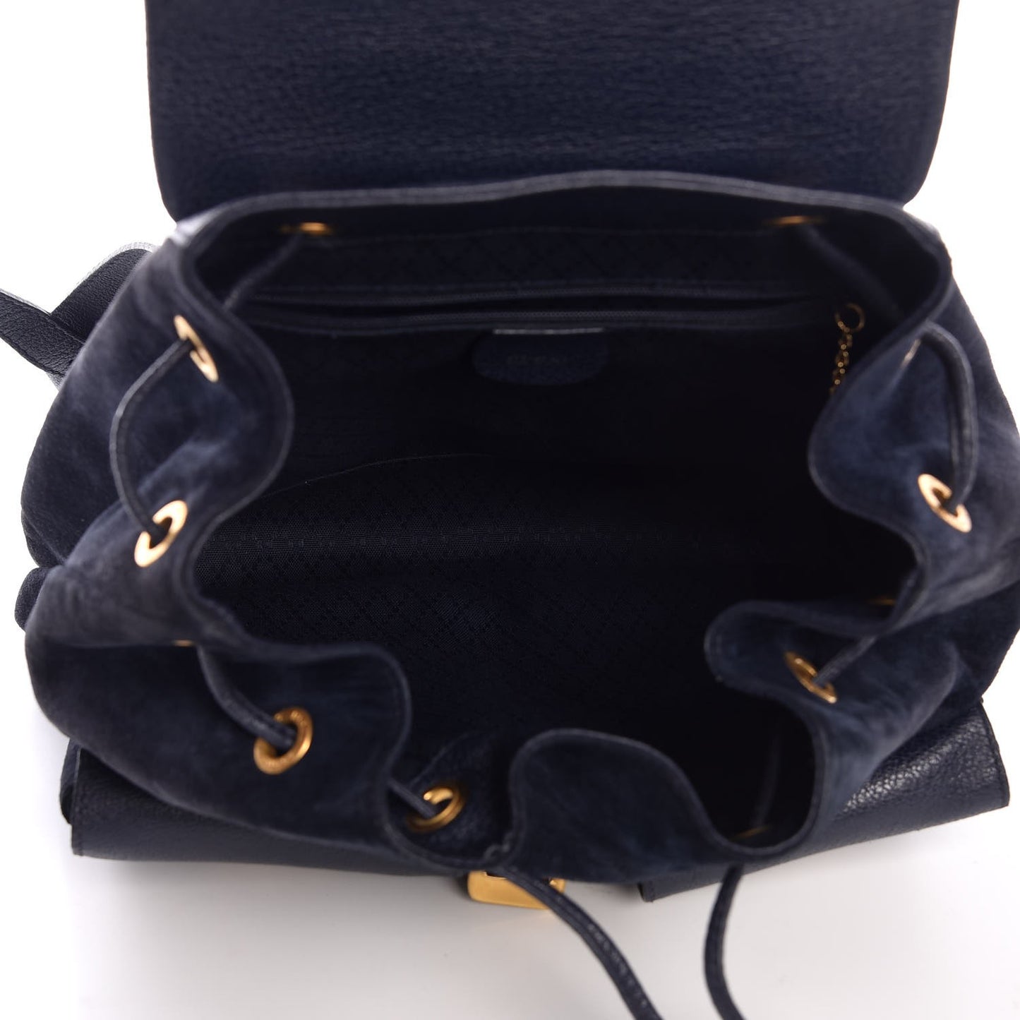 Suede Bamboo Backpack Navy Blue