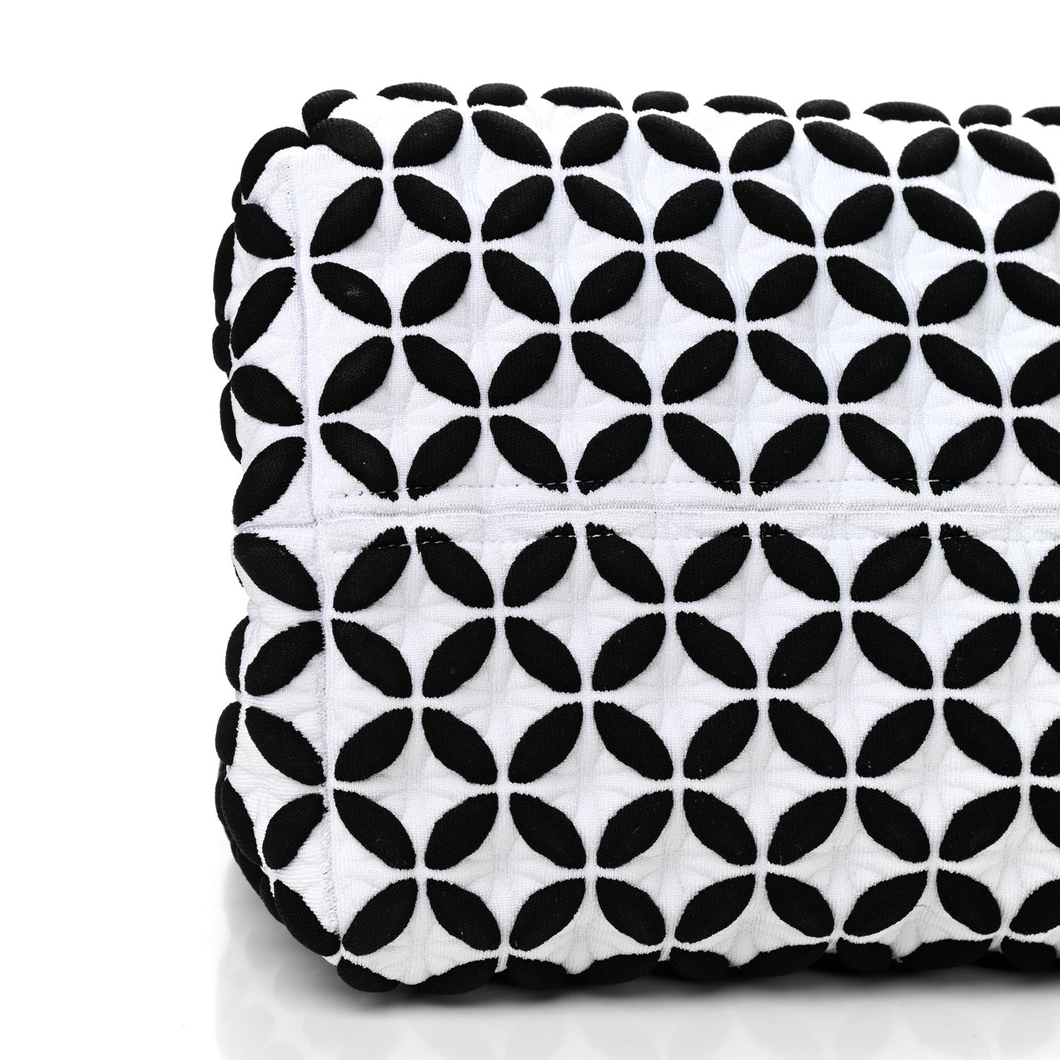 Alaia Knit Calfskin Maille Marco Petale Cabas Tote Black White 8 of 9