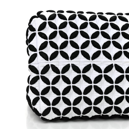 Alaia Knit Calfskin Maille Marco Petale Cabas Tote Black White 8 of 9