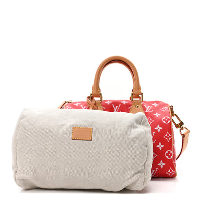 Louis Vuitton Soft Calfskin Monogram Speedy P9 Bandouliere 25 Red 3 of 10