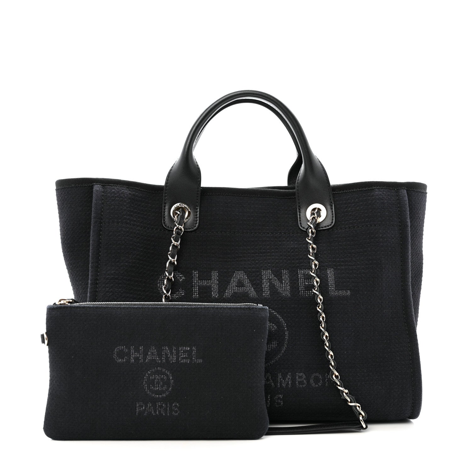Chanel Mixed Fibers Small Deauville Tote Black 3 of 14