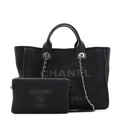 Chanel Mixed Fibers Small Deauville Tote Black 3 of 14