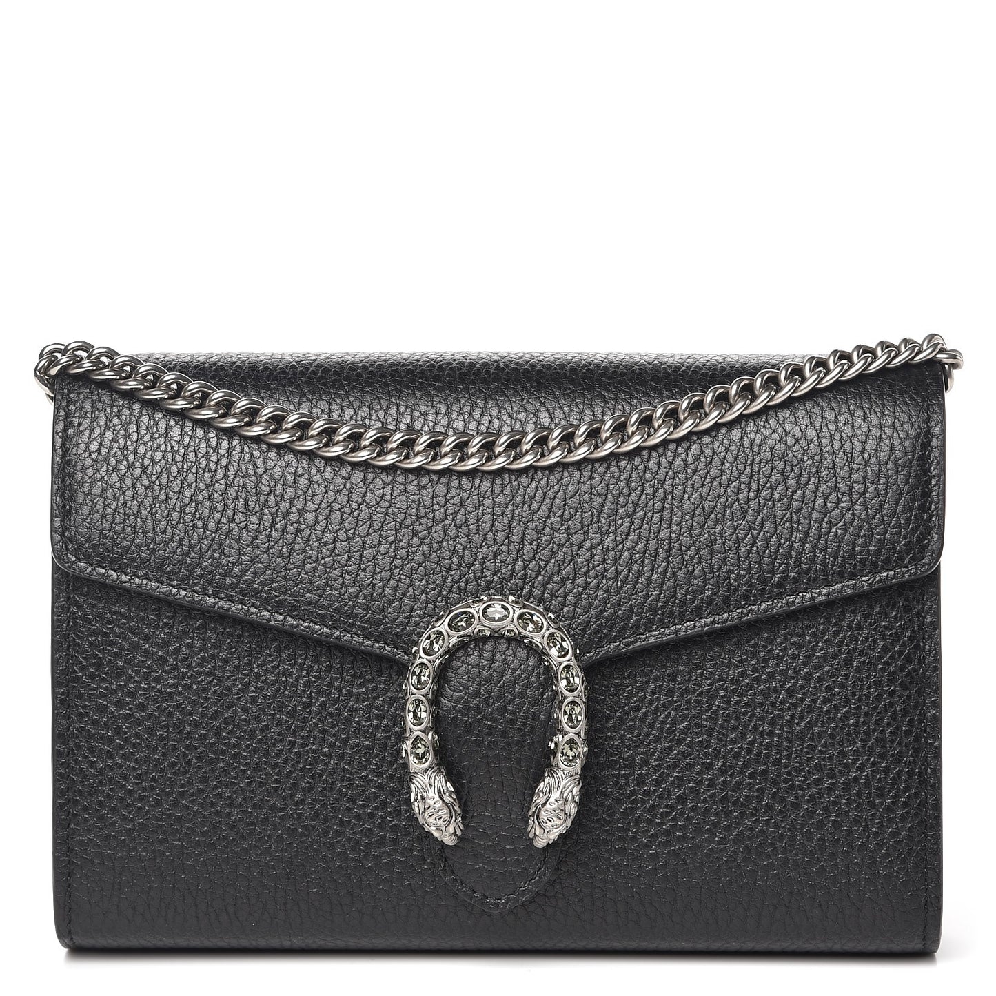 Calfskin Mini Dionysus Chain Wallet Black