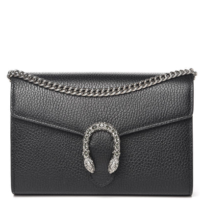 Gucci Calfskin Mini Dionysus Chain Wallet Black 1 of 8