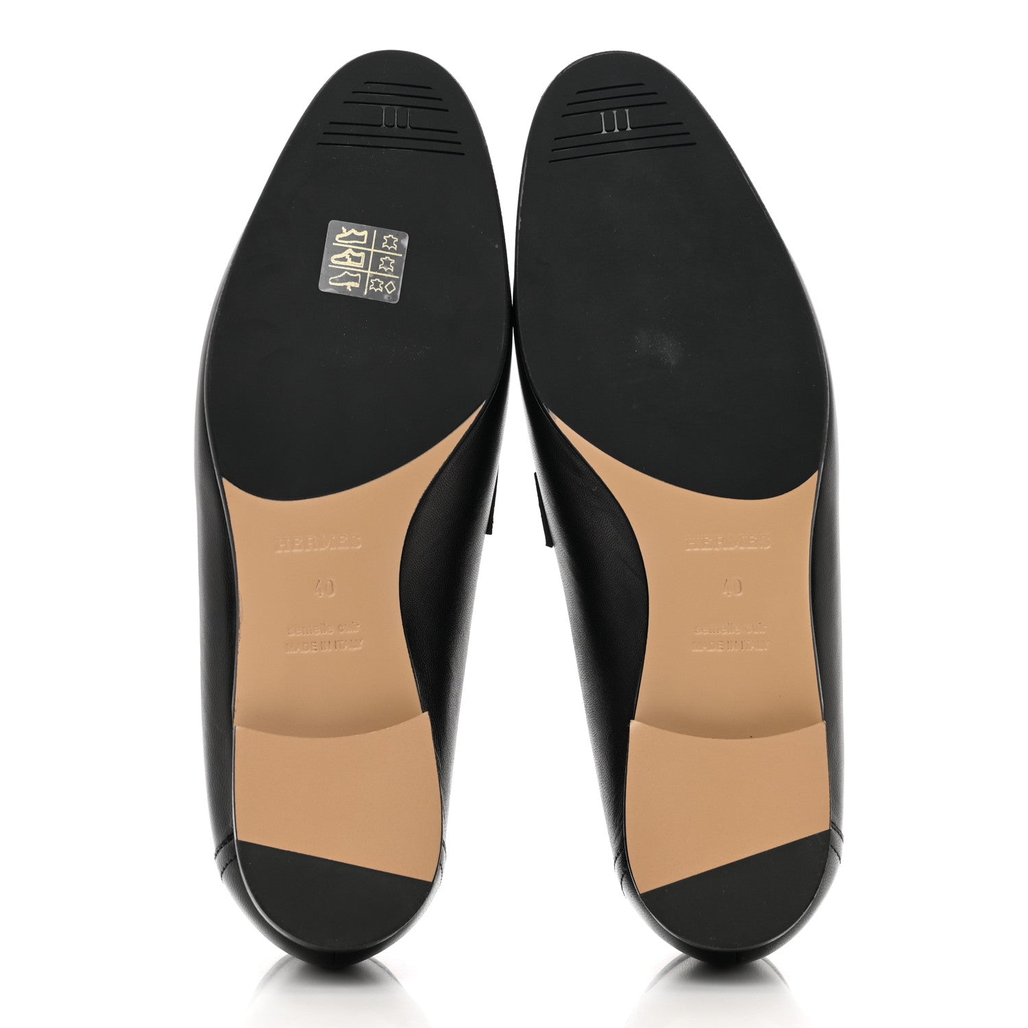 Hermes Goatskin Womens Paris Loafers 40 Black 5 of 9