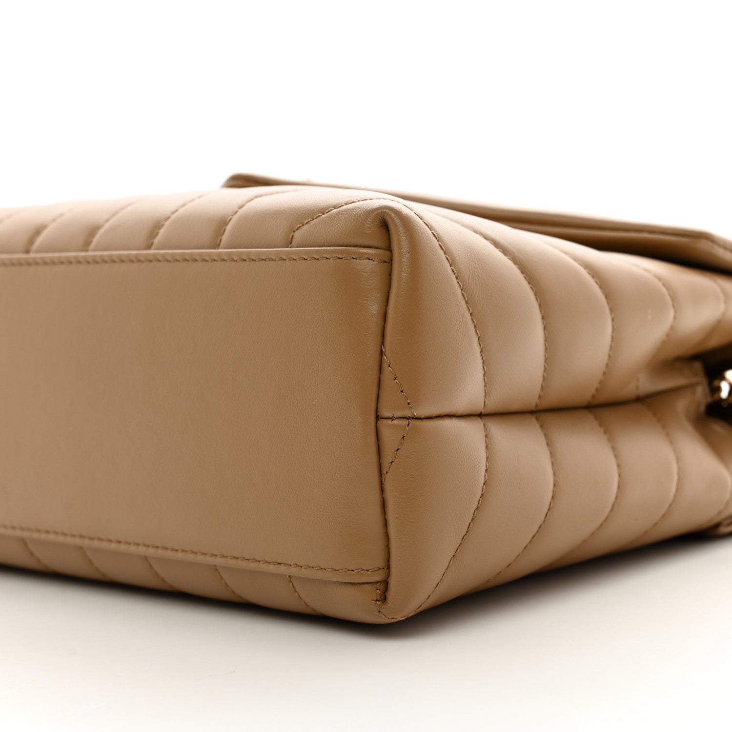 Saint Laurent Calfskin Y Quilted Monogram Small Loulou Chain Satchel Dark Natural 11 of 11