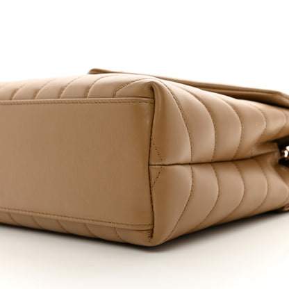 Saint Laurent Calfskin Y Quilted Monogram Small Loulou Chain Satchel Dark Natural 11 of 11