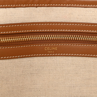 Celine Canvas Calfskin Triomphe Embroidered Horizontal Cabas Burgundy 6 of 12