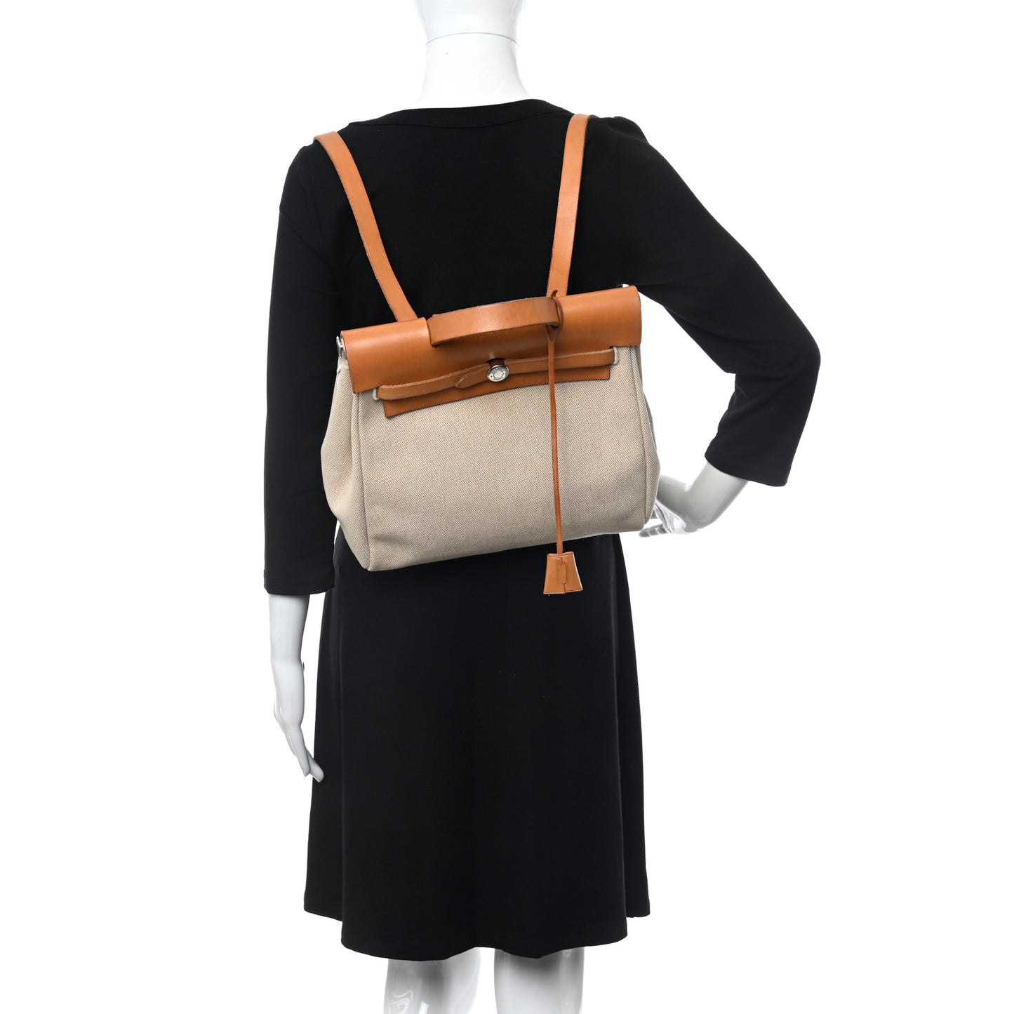 Toile Vache Calfskin Herbag 30 PM Backpack Natural