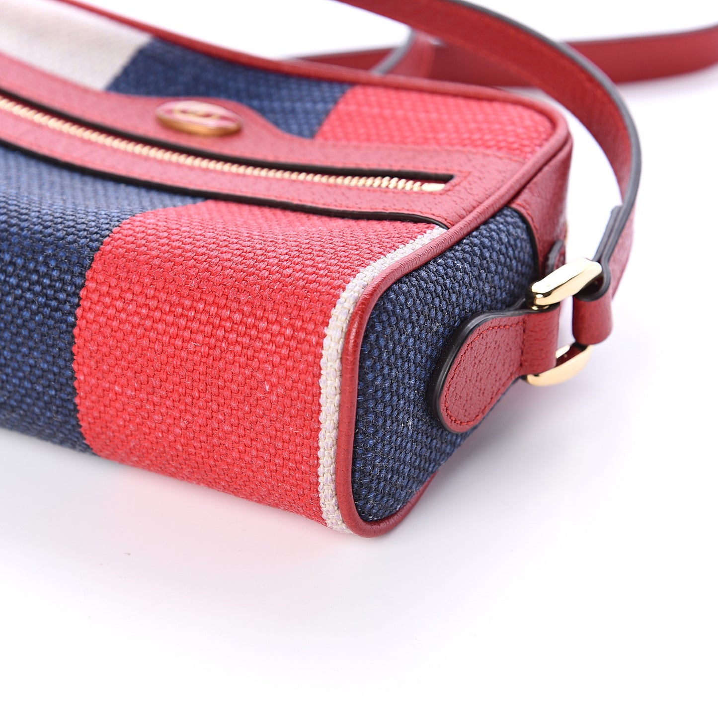 Canvas Sylvie Stripe Mini Ophidia Camera Bag Mystic White Hibiscus Red Maritime