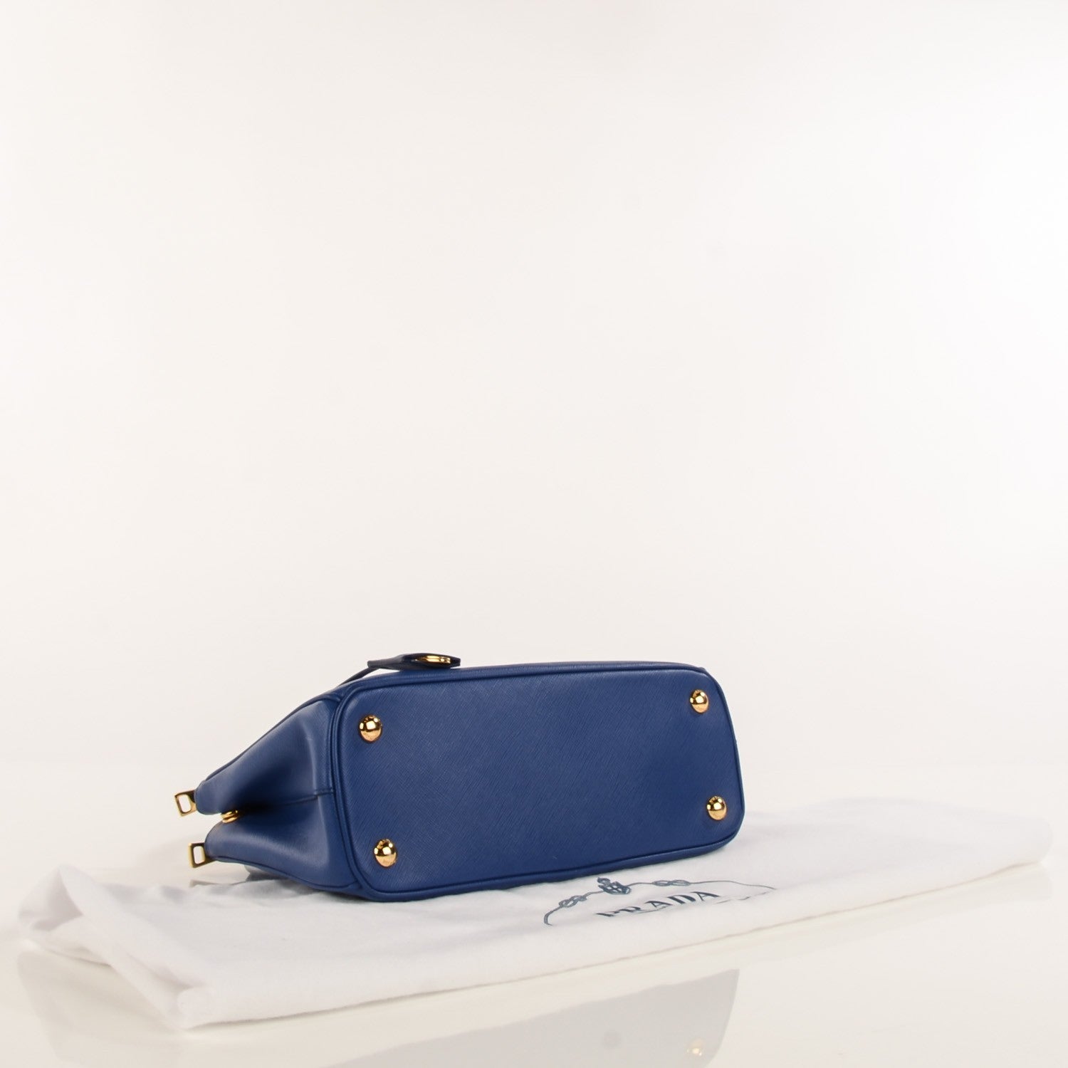 Prada Saffiano Mini Galleria Double Zip Tote Bleuette 6 of 11