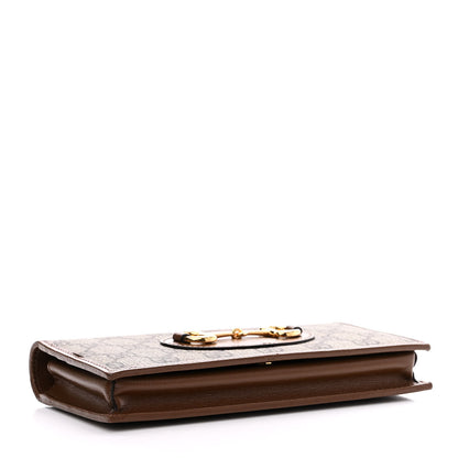 Gucci GG Supreme Monogram Azalea Calfskin Horsebit 1955 Wallet On Chain Beige Ebony Brown Sugar 4 of 11