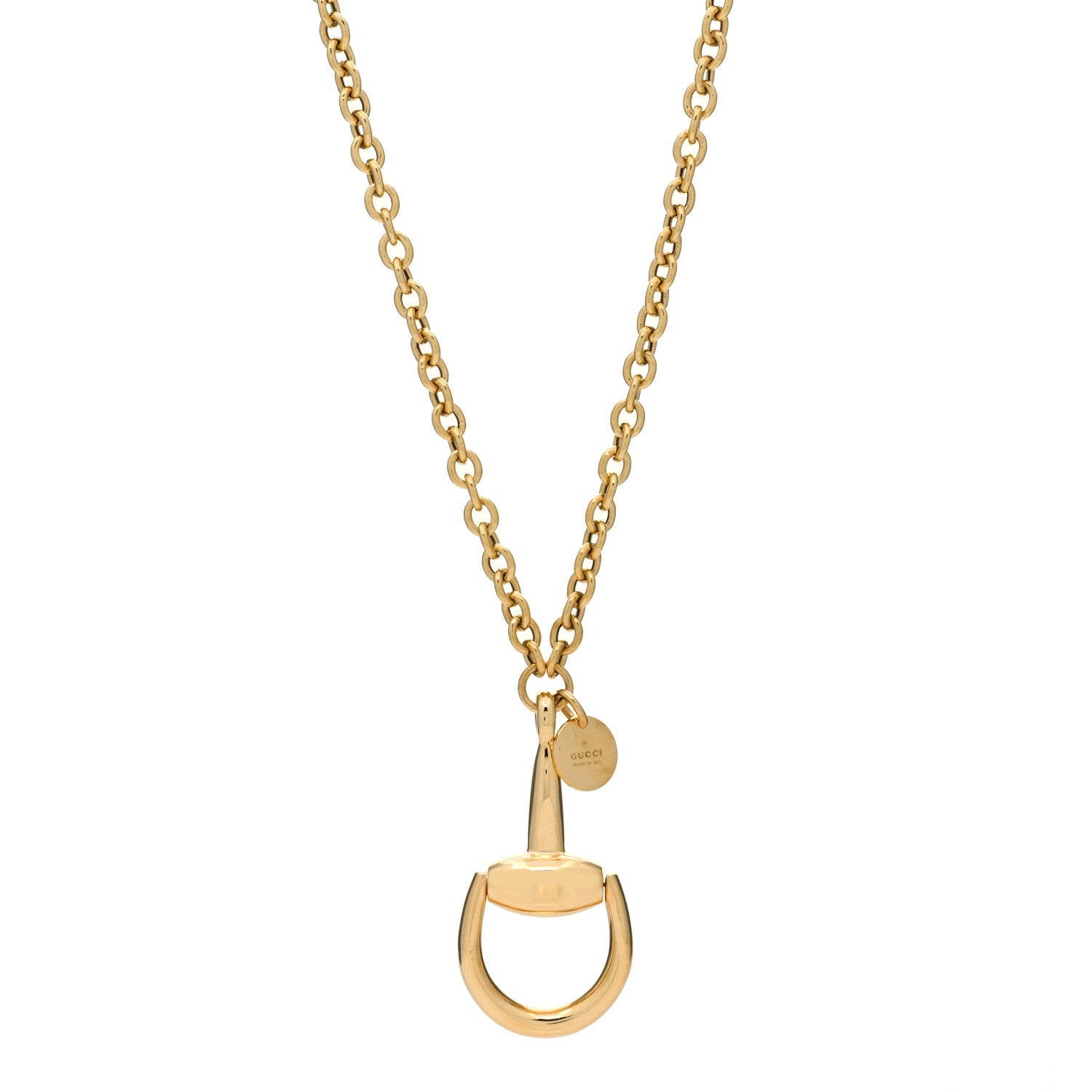 Gucci 18K Yellow Gold Horsebit Pendant Necklace 1 of 3