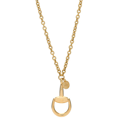 Gucci 18K Yellow Gold Horsebit Pendant Necklace 1 of 3