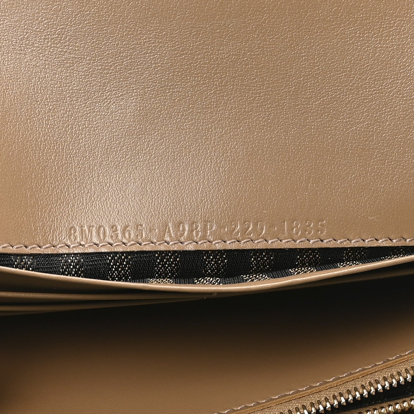 Fabric Jacquard FF 1974 Continental Wallet On Chain Tobacco Moro