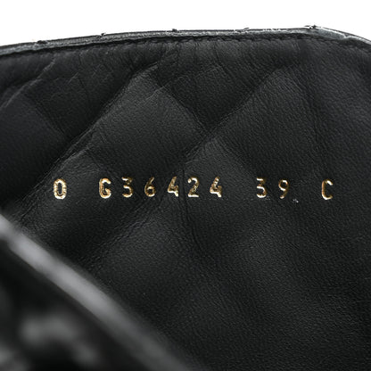 Chanel Shiny Lambskin Quilted Lace Up Combat Boots 39 Black 10 of 11