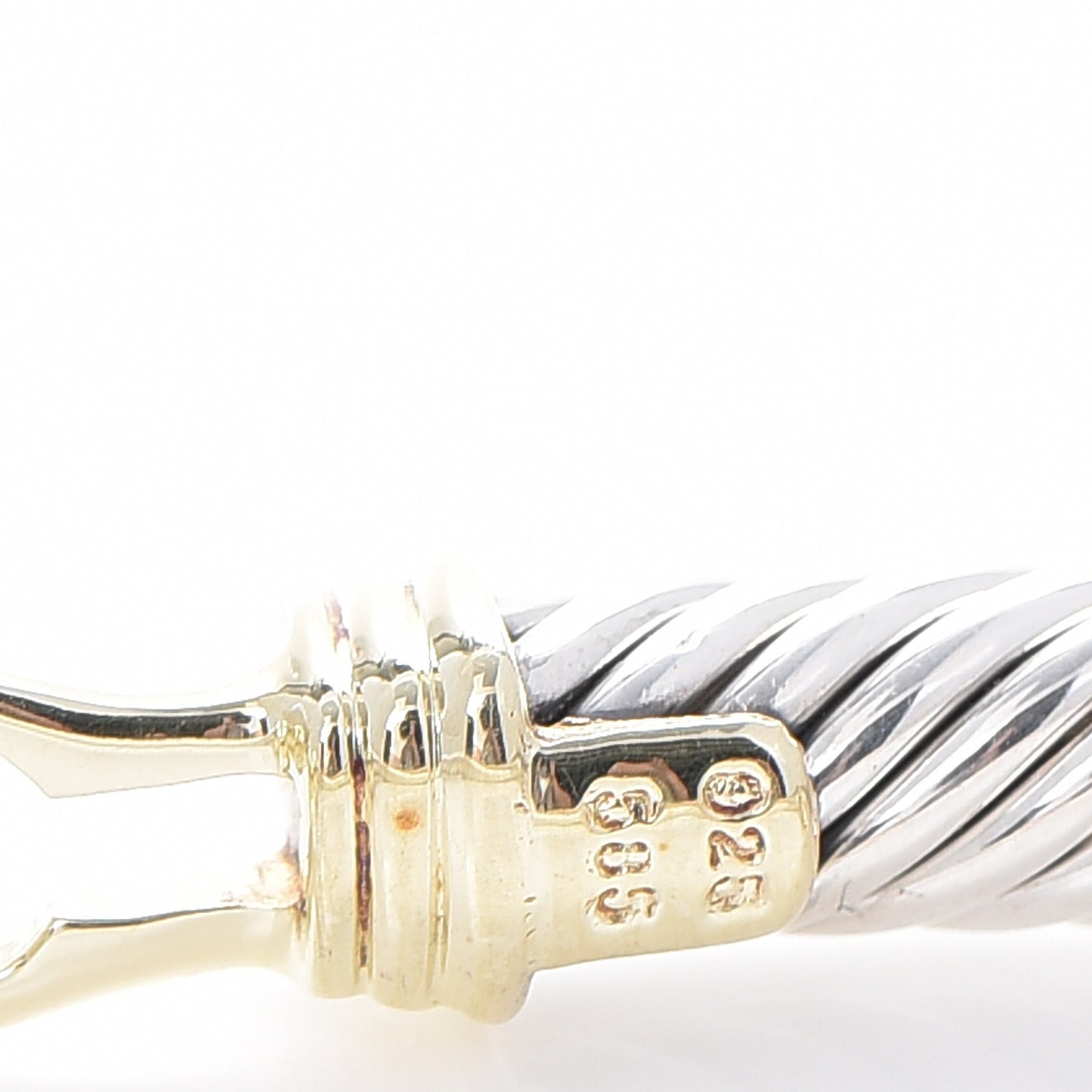 Sterling Silver 14K Yellow Gold 5mm Cable Classic Buckle Bracelet
