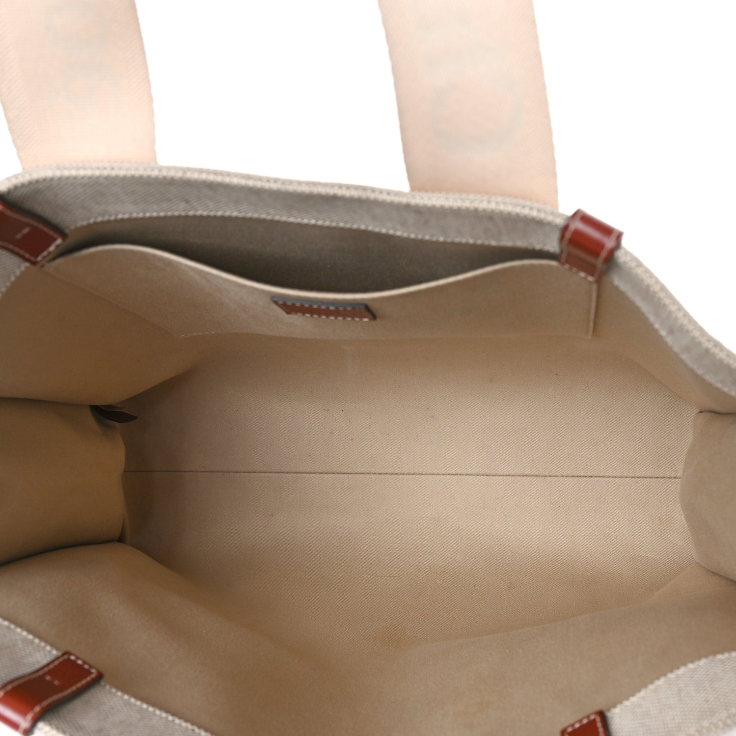 Cotton Calfskin Large Woody Ribbon Tote White Brown