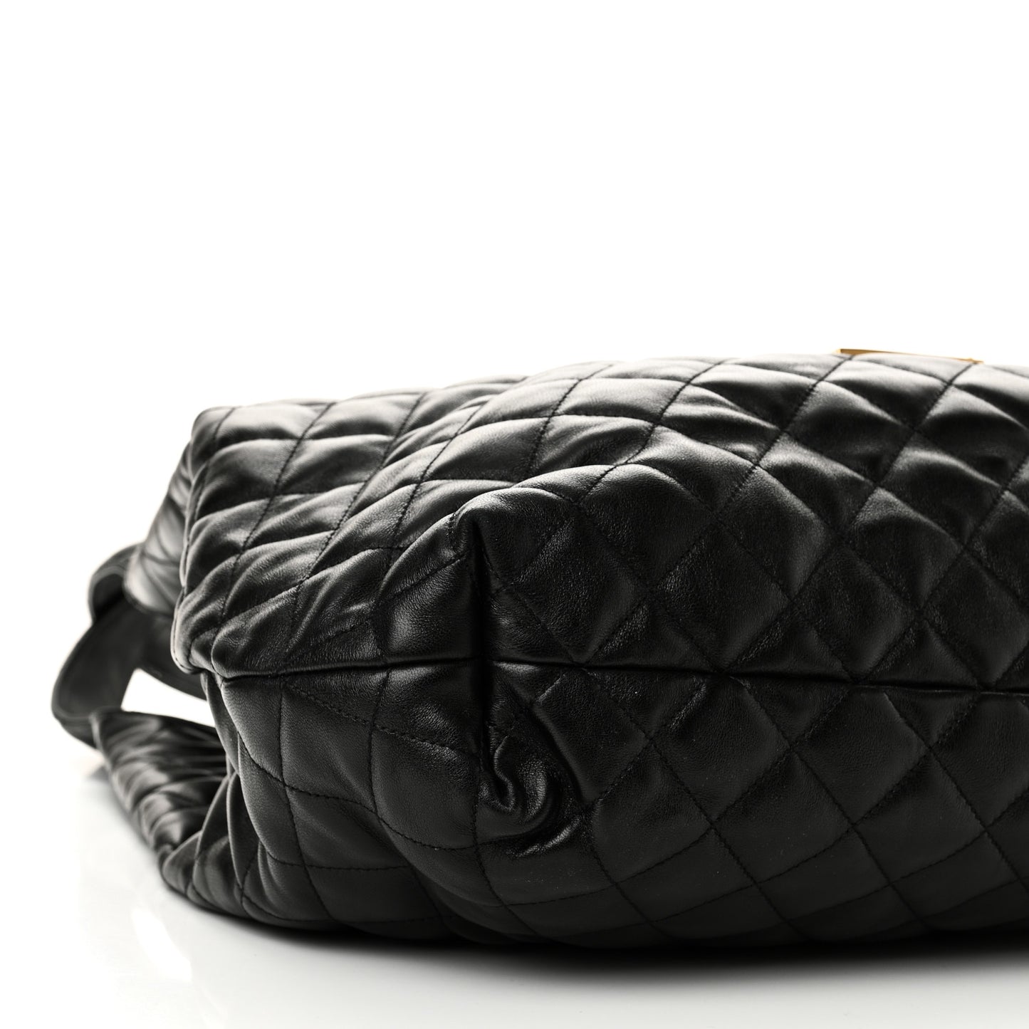 Lambskin Quilted Maxi Icare Shopping Tote Black