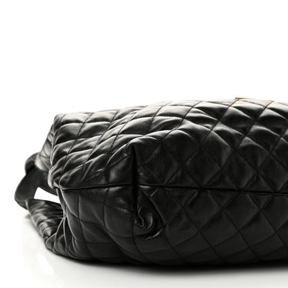 Saint Laurent Lambskin Quilted Maxi Icare Shopping Tote Black 9 of 10