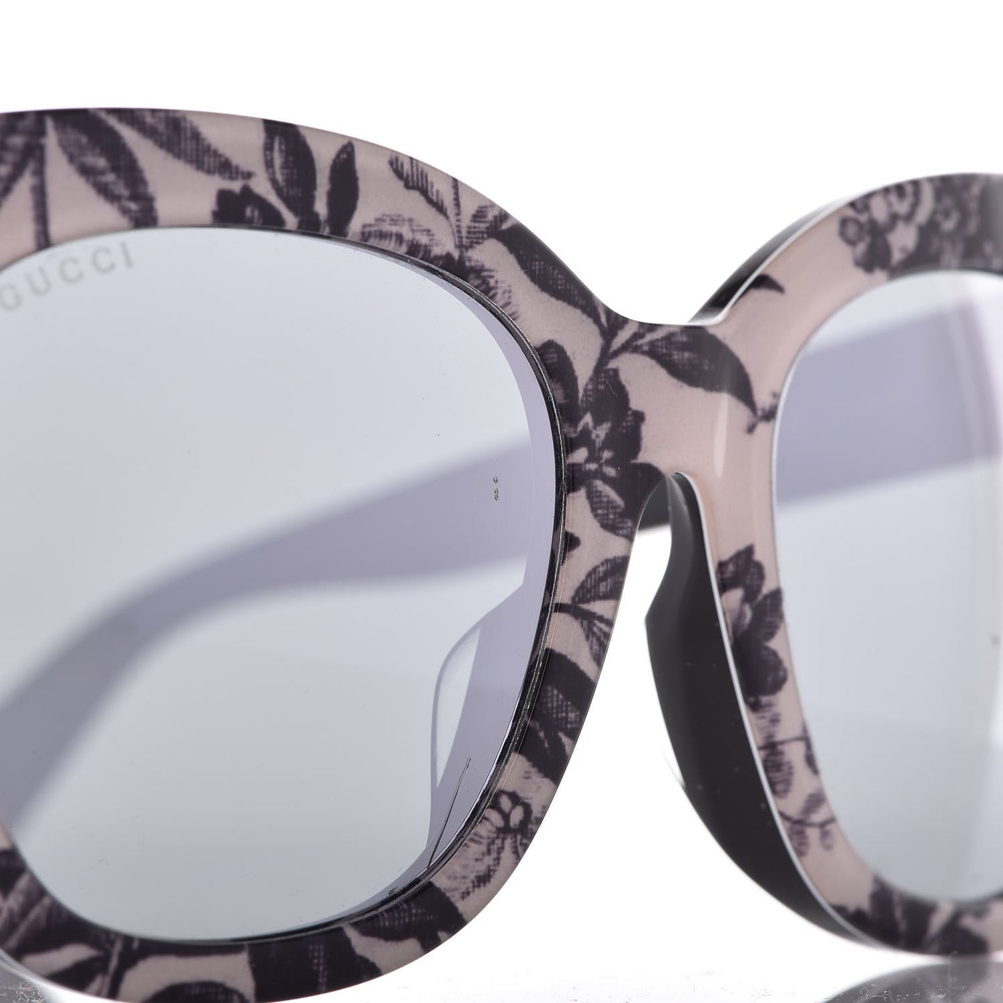 Acetate Herbarium Print Square Frame Sunglasses GG0029SA White