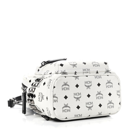 MCM Visetos Side Stud X-Mini Stark Bebe Boo Backpack White 3 of 10