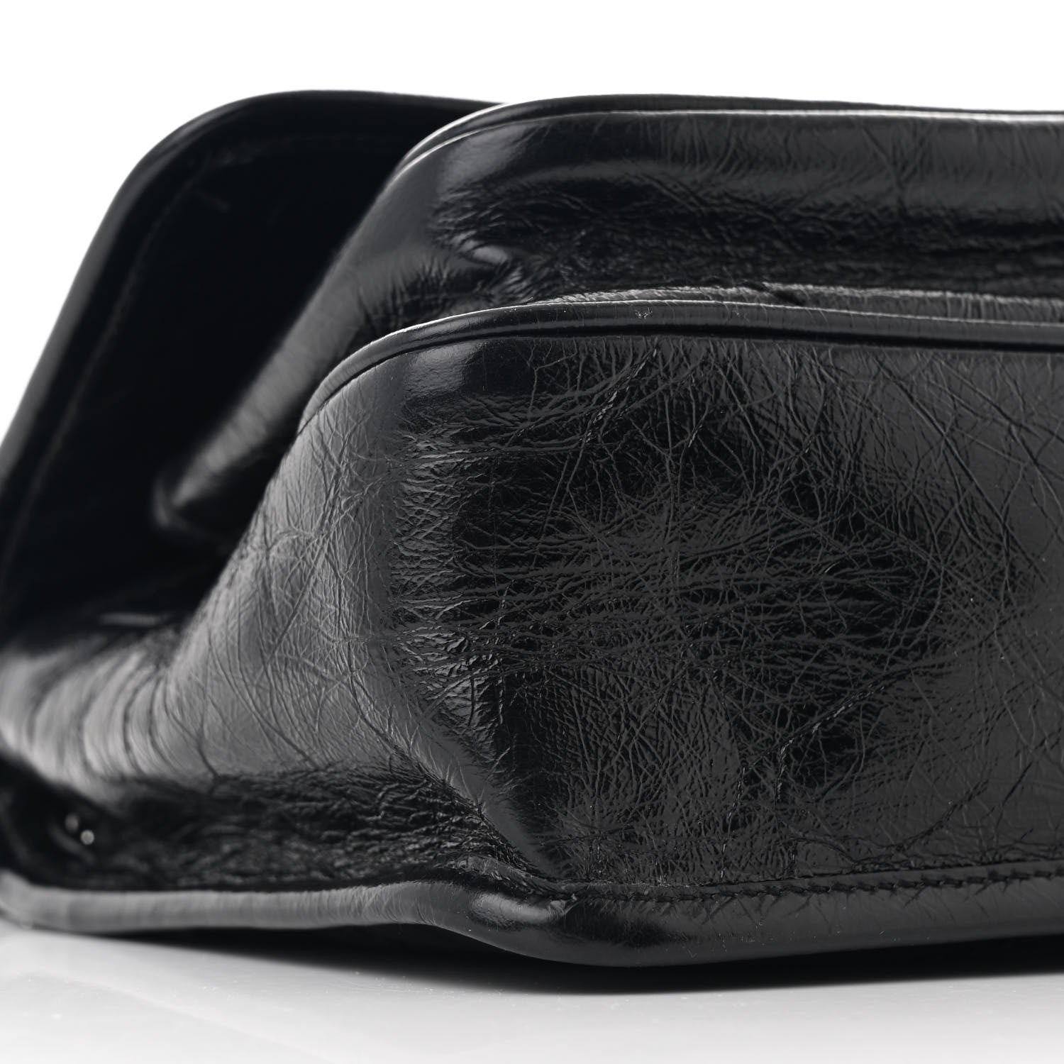 Saint Laurent Crinkled Calfskin Matelasse Monogram Baby Niki Chain Satchel Black 9 of 10